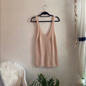Light pink knit tank top